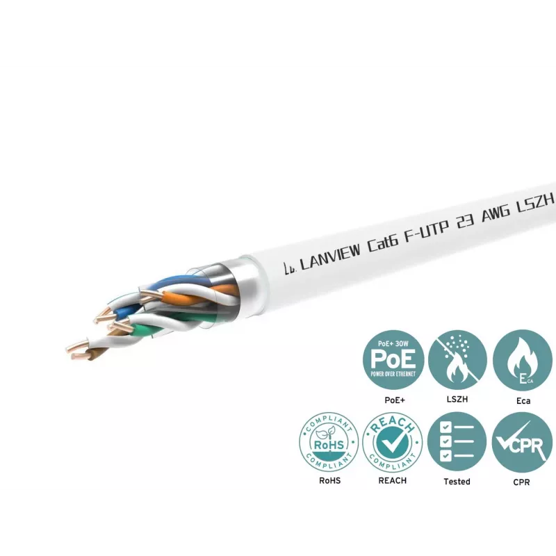 Lanview LVN122113 Cabo de rede Branco 305 m Cat6 F/UTP (FTP)