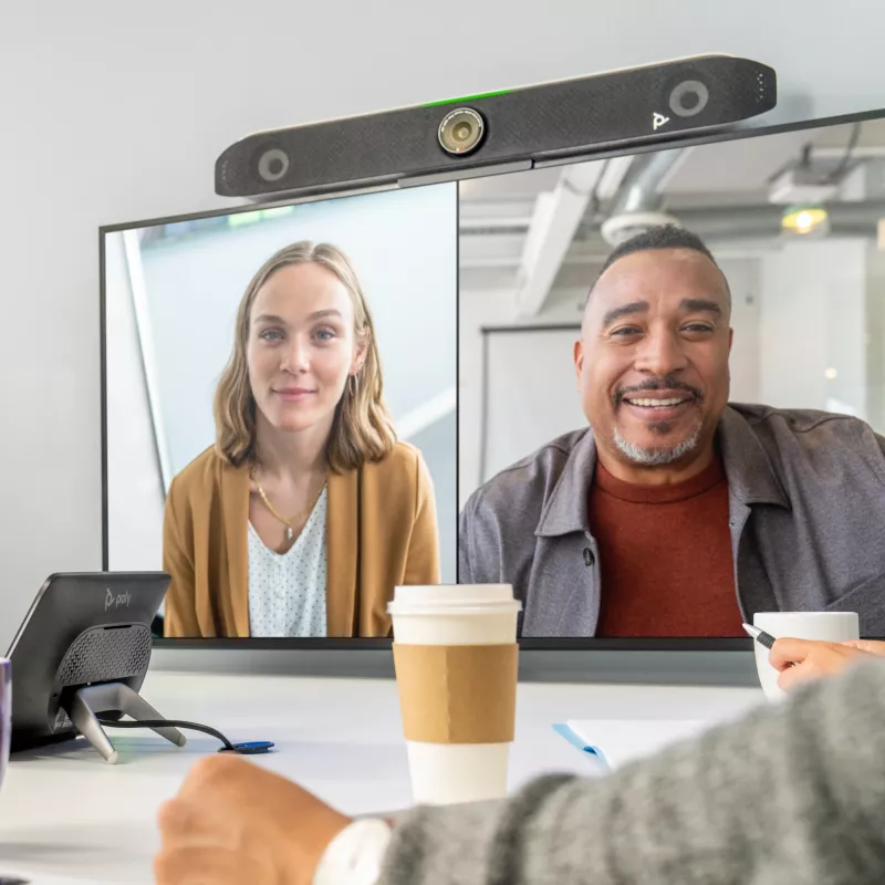 HP Poly Studio X52 Barra de vídeo tudo-em-um, sistema de videoconferência em grupo, 4K Ultra HD, 30 fps, 95°, 5x, Android