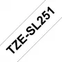 Fita de etiquetagem Brother TZESL251 preto sobre branco