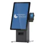 Conjunto de quiosque Ergonomic Solutions SpacePole Mini Kiosk de balcão preto metal
