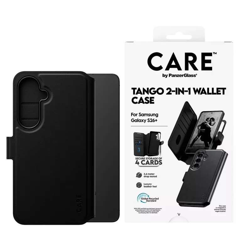 Capa de carteira 2 em 1 com Qi PanzerGlass CARE™ by ® Tango Samsung Galaxy S26+
