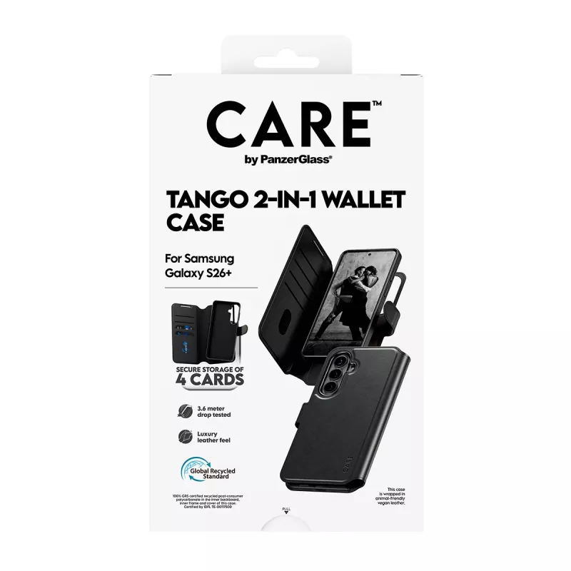 Capa de carteira 2 em 1 com Qi PanzerGlass CARE™ by ® Tango Samsung Galaxy S26+