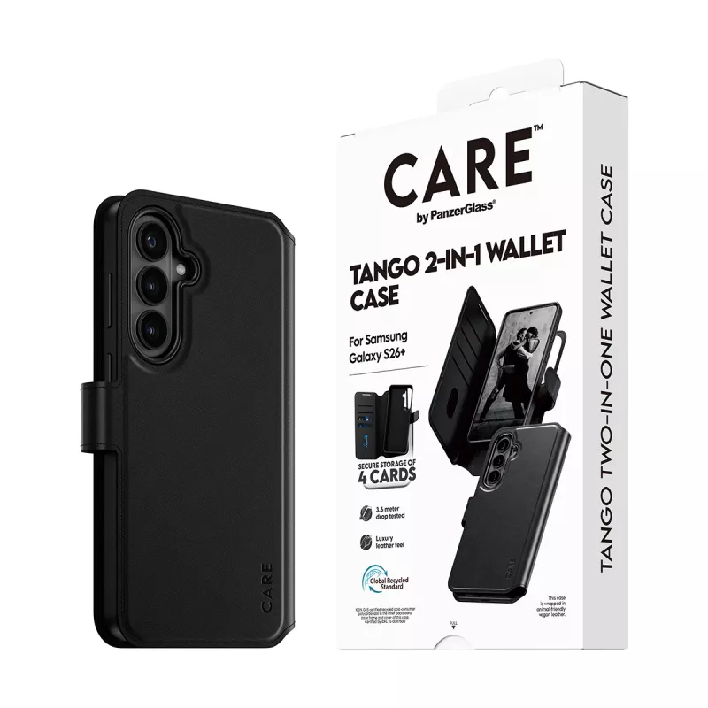 Capa de carteira 2 em 1 com Qi PanzerGlass CARE™ by ® Tango Samsung Galaxy S26+