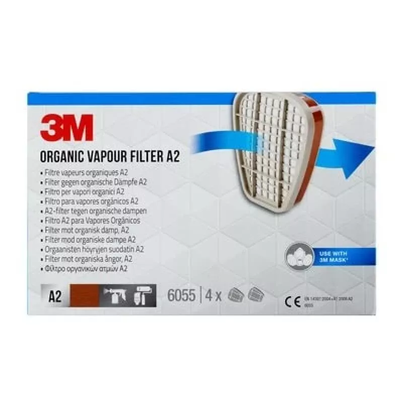 3M 6055 A2 Filtro para vapores orgânicos, 1 par