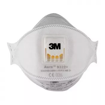 3M Aura Comfort Cool Flow 9322+ FFP2 NR D Máscaras respiratórias descartáveis, 5 unidades (9322PRO5)