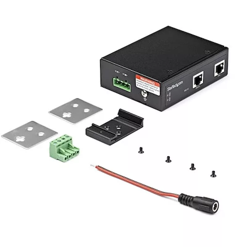 StarTech.com injetor PoE Gigabit industrial - alta velocidade/alta potência 90W - 802.3bt PoE++ 52V-56VDC calha DIN UPoE/adaptador injetor Ultra Power Over Ethernet -40C a +75C robusto
