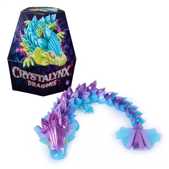 CrystaLynx Dragons, figura de dragão articulada colecionável de 9 polegadas para crianças e adultos, caixa surpresa, brinquedo fidget para casa, escritório e decoração de secretária (estilos podem variar)