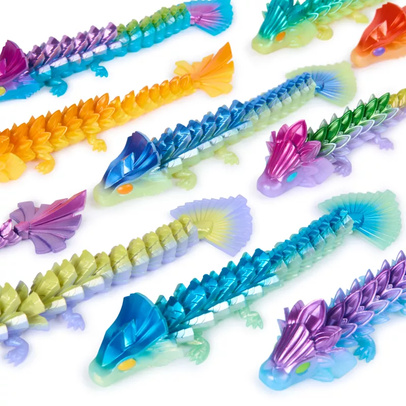 CrystaLynx Dragons, figura de dragão articulada colecionável de 9 polegadas para crianças e adultos, caixa surpresa, brinquedo fidget para casa, escritório e decoração de secretária (estilos podem variar)