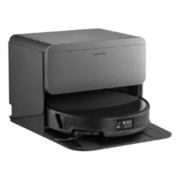 Robô aspirador Roborock Saros 20 com sistema de reabastecimento e esvaziamento, 6400 mAh, 200 min de autonomia, depósito de pó de 2,5 L, preto