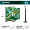 TV Hisense 55E8S 55 polegadas (139,7 cm) QLED Mini LED 4K Ultra HD Smart TV HomeOS Wi‑Fi cinzento 400 cd/m²