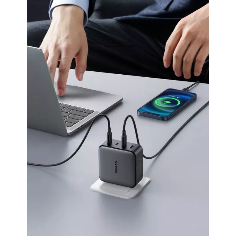 Carregador Ugreen Nexode 100W GaN USB-C USB-A carregamento rápido 3 portas