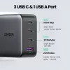 Carregador Ugreen Nexode 100W GaN USB-C USB-A carregamento rápido 3 portas