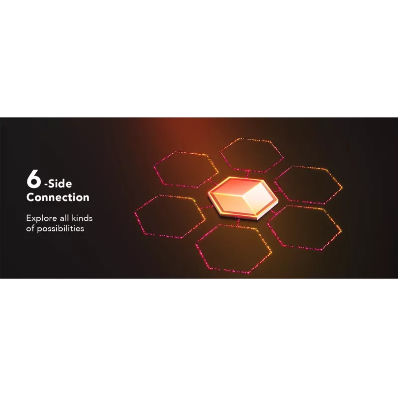 Conjunto de candeeiros de parede inteligentes Govee Glide Hexagon Light Panels Ultra pacote de extensão – Wi-Fi/Bluetooth, entrada 36 V, cinzento