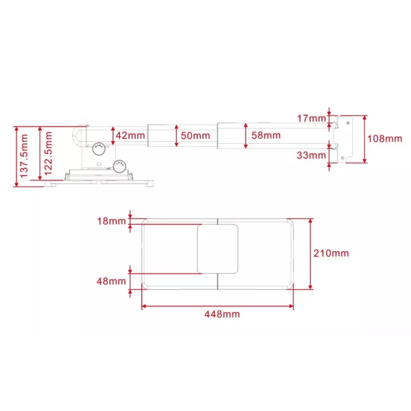 Suporte para projetor Multibrackets M Projector Mount Short Throw Deluxe 300-700 Médio Suporte de parede 25 kg Branco