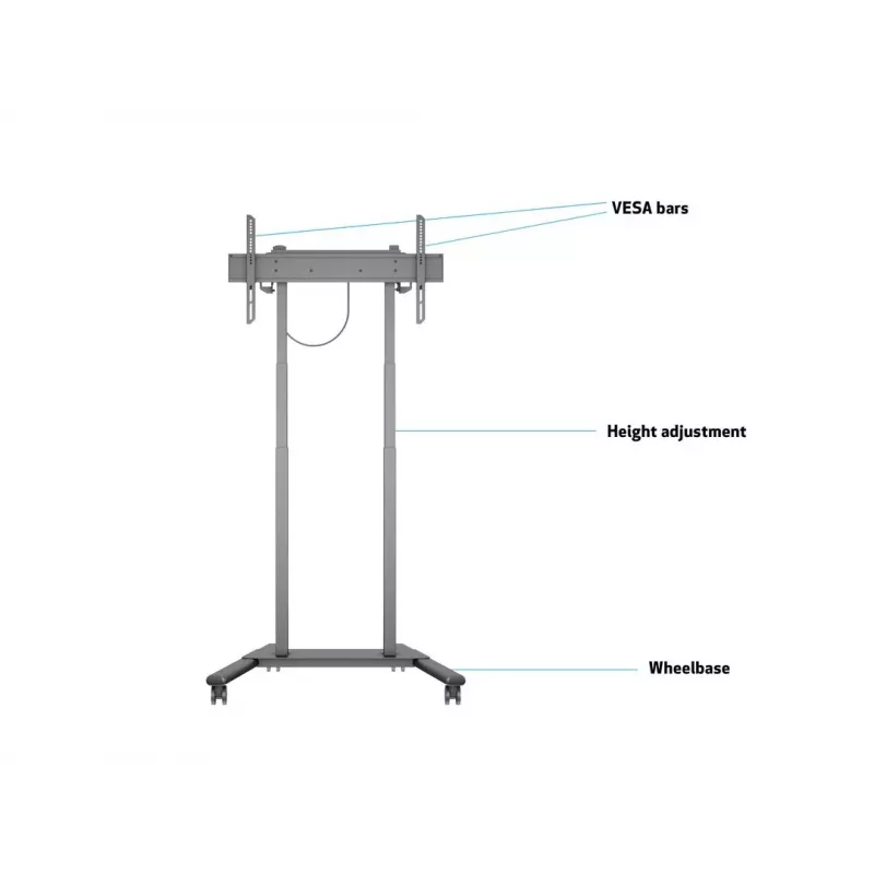 Multibrackets M Suporte de chão motorizado 60kg Preto Peso máx. 60kg Ecrã mín. 94cm Ecrã máx. 2,29m