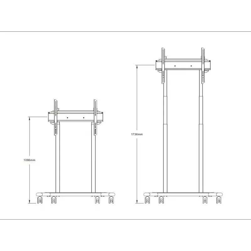 Multibrackets M Suporte de chão motorizado 60kg Preto Peso máx. 60kg Ecrã mín. 94cm Ecrã máx. 2,29m