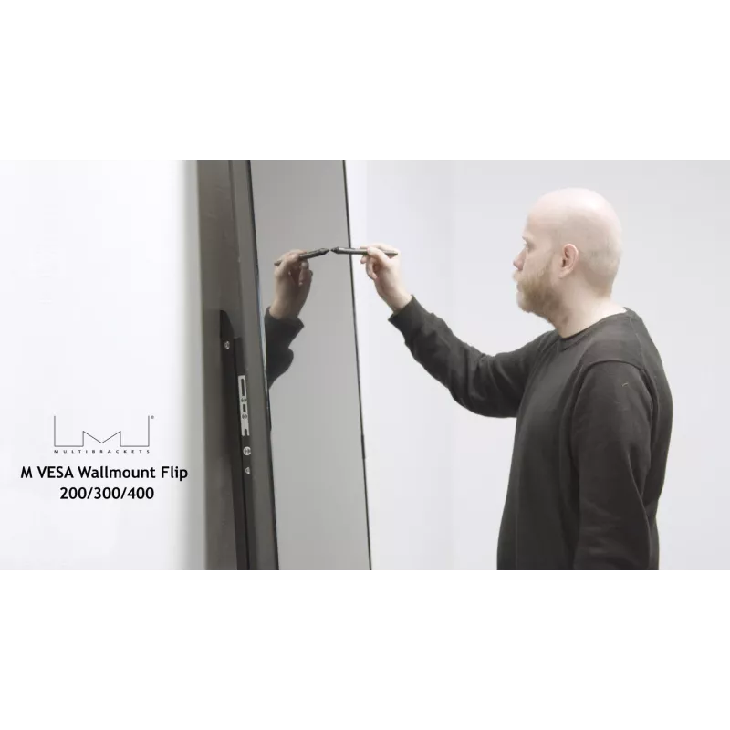 Multibrackets M VESA Wallmount Flip 200/300/400 Capacidade máxima de carga 50 kg Tamanho mínimo de ecrã 127 cm Tamanho máximo de ecrã 2,41 m
