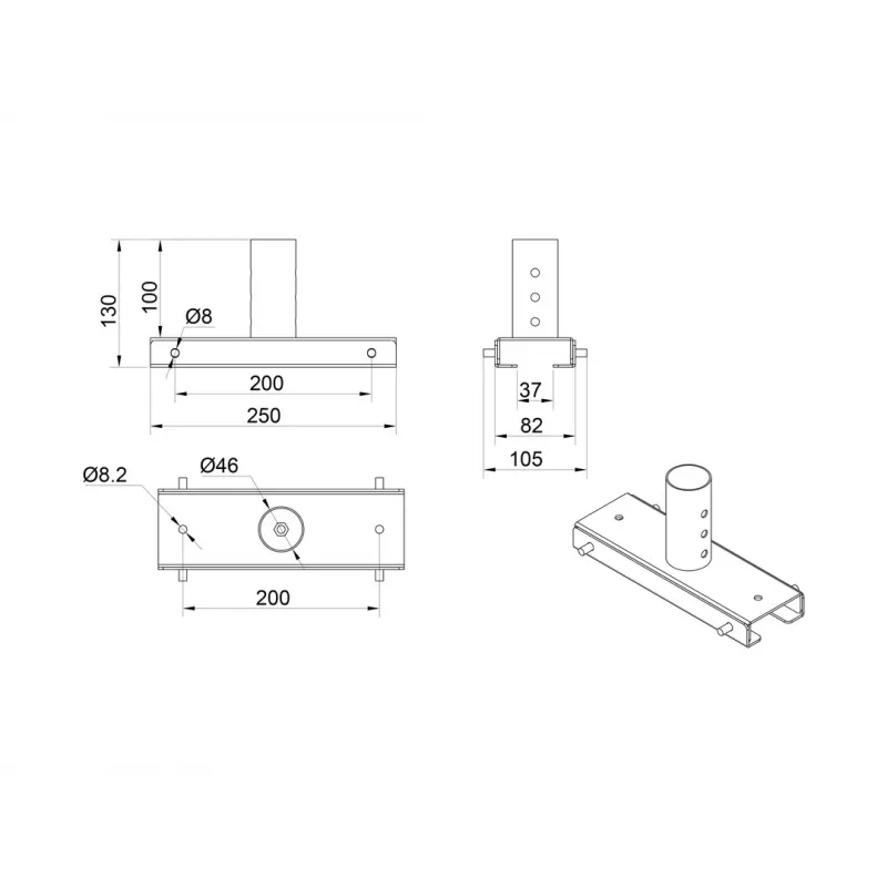 Multibrackets M Conjunto de extensão de teto 3m Pro OM55N-D/OM46N-D