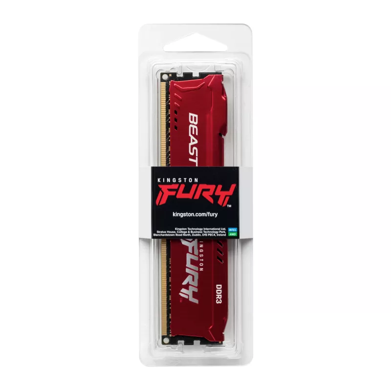 Kingston Technology FURY Beast, 8 GB, 1 X 8 GB, DDR3, 1866 MHz, DIMM 240 pinos, Vermelho