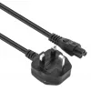 Manhattan Cabo de alimentação, ficha macho UK de 3 polos para conector fêmea C5 (trevo/triangular), 1,8 m, 16 A, cabo, garantia vitalícia