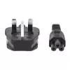 Manhattan Cabo de alimentação, ficha macho UK de 3 polos para conector fêmea C5 (trevo/triangular), 1,8 m, 16 A, cabo, garantia vitalícia