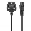 Manhattan Cabo de alimentação, ficha macho UK de 3 polos para conector fêmea C5 (trevo/triangular), 1,8 m, 16 A, cabo, garantia vitalícia