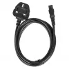 Manhattan Cabo de alimentação, ficha macho UK de 3 polos para conector fêmea C5 (trevo/triangular), 1,8 m, 16 A, cabo, garantia vitalícia