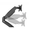 Manhattan Suporte de secretária duplo para TV e monitores (braço articulado com mola a gás), para ecrãs de 10 a 27 polegadas, fixação em C ou passagem pela secretária, compatibilidade VESA: 75x75 e 100x100 mm – verifique as dimensões dos quatro orifícios de fixação na parte traseira do ecrã para garantir que encaixam, máx. 9 kg (por braço), suporte