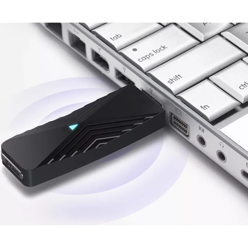 D-Link AX1800 Adaptador Wi-Fi USB, Wireless, USB, WLAN, Wi-Fi 6 (802.11ax), 1800 Mbit/s, Preto