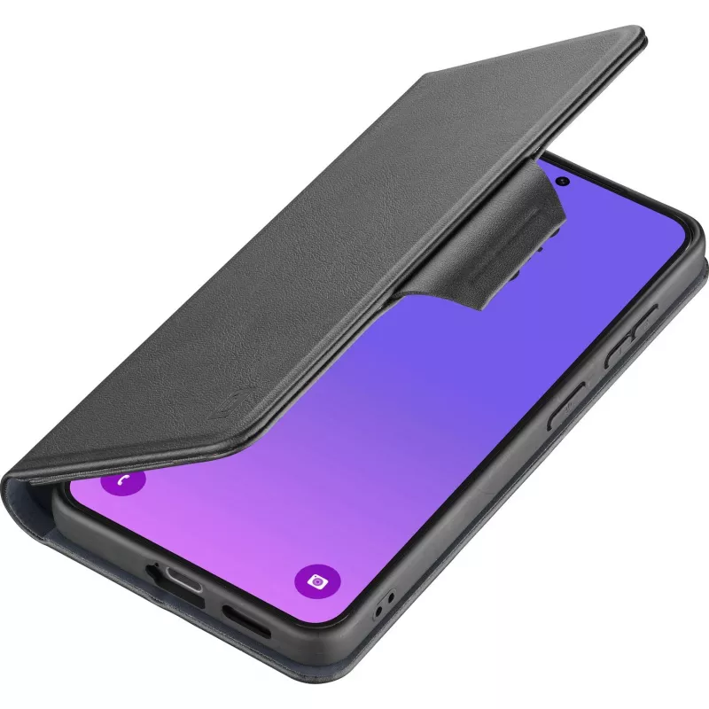 Cellularline Book Agenda 2 - Capa estilo livro em pele sintética para Galaxy A57 com fecho magnético, função de suporte e proteção RFID/NFC para cartões sem contacto.