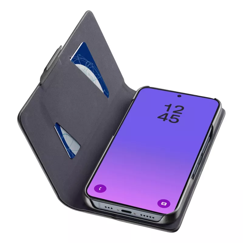 Cellularline Book - Capa estilo livro para Galaxy A57 com compartimento para cartões, fecho magnético e acesso total a botões e ligações.