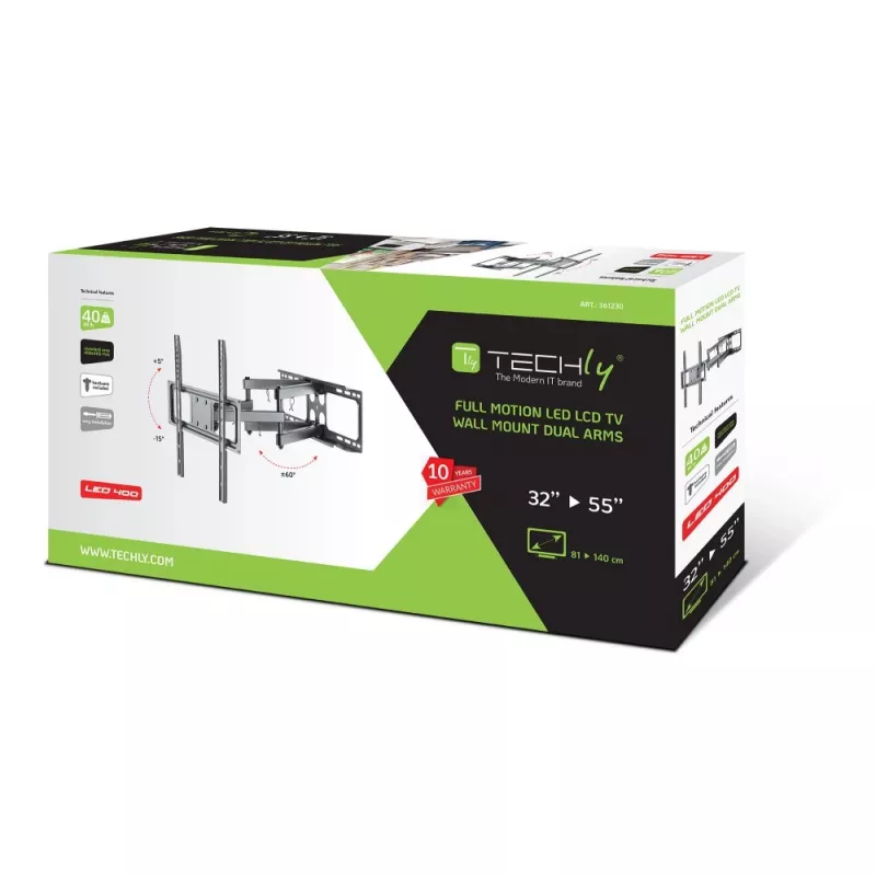 Techly ICA-PLB 344STY Suporte/base para TV 139,7 cm (55 polegadas) Preto