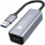 Techly IDATA USB-ETGIGA-AA Docking station/replicador de portas para portátil Com fios USB 3.2 Gen 1 (3.1 Gen 1) Type-A Preto, Prateado