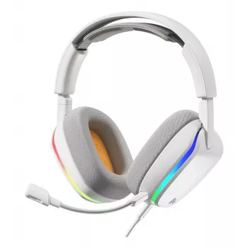 Glorious Gaming Glorious GHS Eternal RGB - headset gaming estéreo RGB para PC, PS5, PS4, Switch - drivers angulares com afinação individual, microfone removível ajustável e cristalino, USB-C - durável, conforto para todo o dia e noite - branco