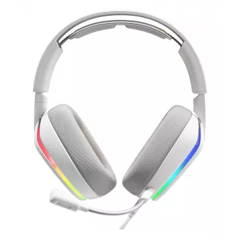 Glorious Gaming Glorious GHS Eternal RGB - headset gaming estéreo RGB para PC, PS5, PS4, Switch - drivers angulares com afinação individual, microfone removível ajustável e cristalino, USB-C - durável, conforto para todo o dia e noite - branco