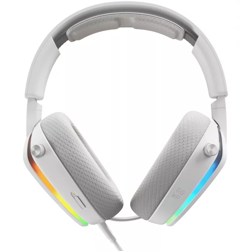 Glorious Gaming Glorious GHS Eternal RGB - headset gaming estéreo RGB para PC, PS5, PS4, Switch - drivers angulares com afinação individual, microfone removível ajustável e cristalino, USB-C - durável, conforto para todo o dia e noite - branco