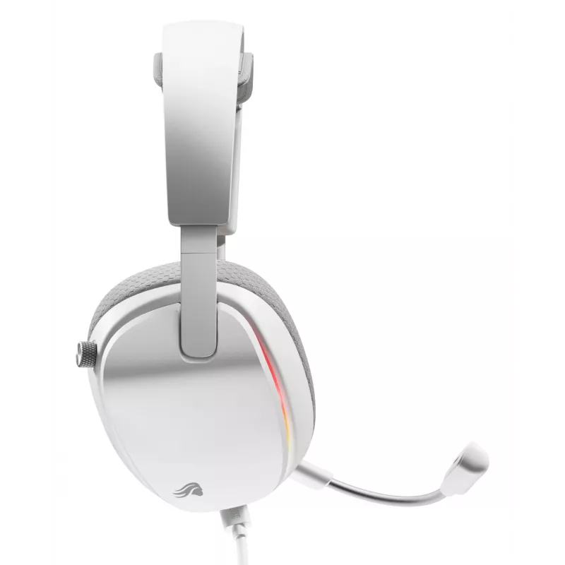 Glorious Gaming Glorious GHS Eternal RGB - headset gaming estéreo RGB para PC, PS5, PS4, Switch - drivers angulares com afinação individual, microfone removível ajustável e cristalino, USB-C - durável, conforto para todo o dia e noite - branco