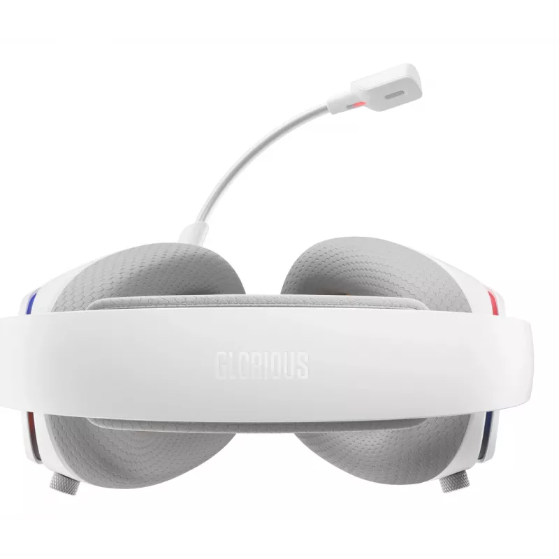 Glorious Gaming Glorious GHS Eternal RGB - headset gaming estéreo RGB para PC, PS5, PS4, Switch - drivers angulares com afinação individual, microfone removível ajustável e cristalino, USB-C - durável, conforto para todo o dia e noite - branco