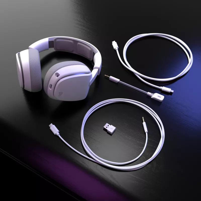 Glorious Gaming Glorious GHS Eternal RGB - headset gaming estéreo RGB para PC, PS5, PS4, Switch - drivers angulares com afinação individual, microfone removível ajustável e cristalino, USB-C - durável, conforto para todo o dia e noite - branco