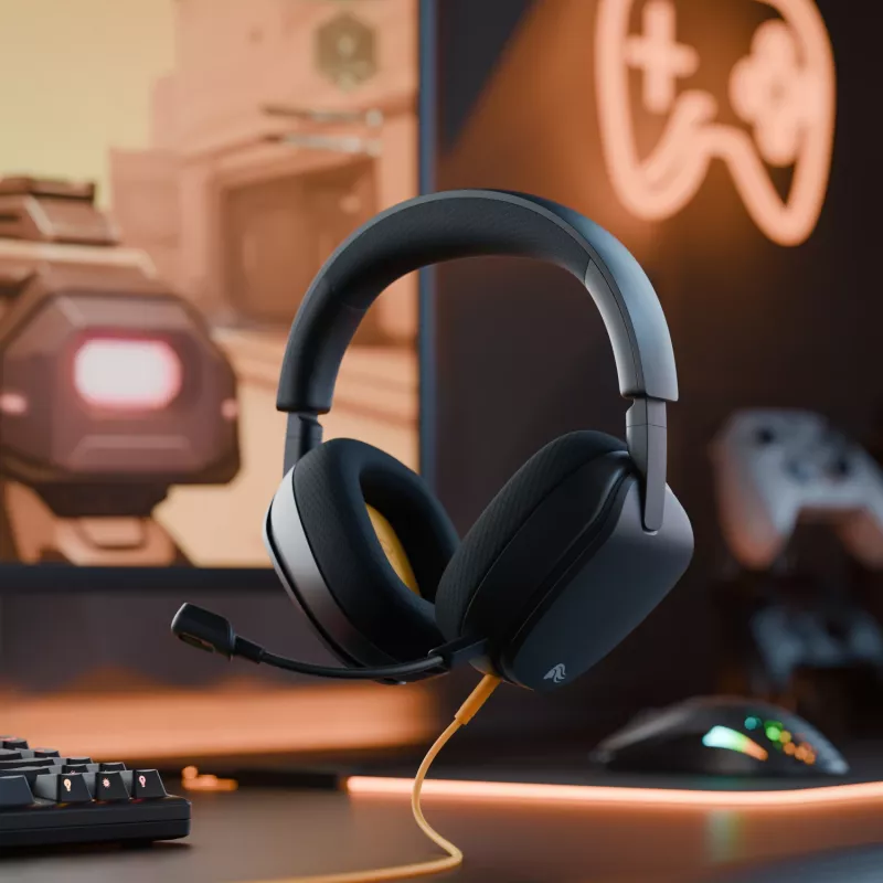 Glorious Gaming Glorious GHS Eternal - headset gaming estéreo para PC, PS5, PS4, Xbox, Switch - drivers angulares com afinação individual, microfone removível ajustável e cristalino, 3,5 mm - robusto, conforto para todo o dia e noite - preto