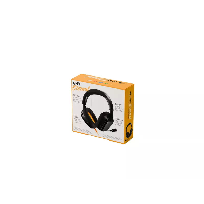 Glorious Gaming Glorious GHS Eternal - headset gaming estéreo para PC, PS5, PS4, Xbox, Switch - drivers angulares com afinação individual, microfone removível ajustável e cristalino, 3,5 mm - robusto, conforto para todo o dia e noite - preto