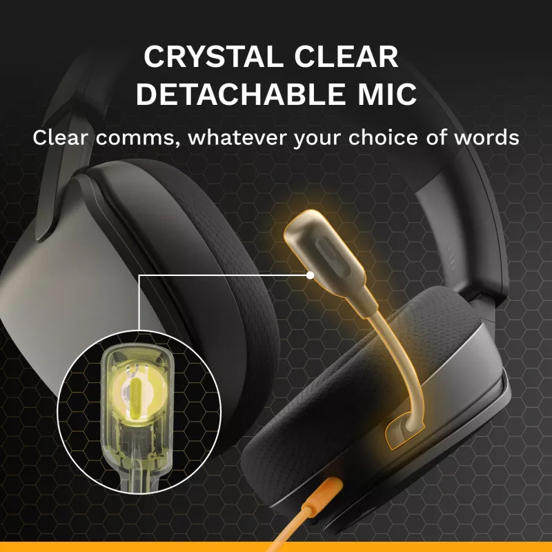 Glorious Gaming Glorious GHS Eternal - headset gaming estéreo para PC, PS5, PS4, Xbox, Switch - drivers angulares com afinação individual, microfone removível ajustável e cristalino, 3,5 mm - robusto, conforto para todo o dia e noite - preto