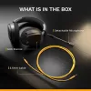 Glorious Gaming Glorious GHS Eternal - headset gaming estéreo para PC, PS5, PS4, Xbox, Switch - drivers angulares com afinação individual, microfone removível ajustável e cristalino, 3,5 mm - robusto, conforto para todo o dia e noite - preto