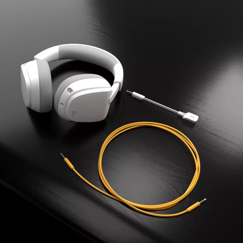 Glorious Gaming Glorious GHS Eternal - headset gaming estéreo para PC, PS5, PS4, Xbox, Switch - drivers angulares com afinação especial, microfone removível ajustável e cristalino, 3,5 mm - durável, conforto para todo o dia e noite - branco