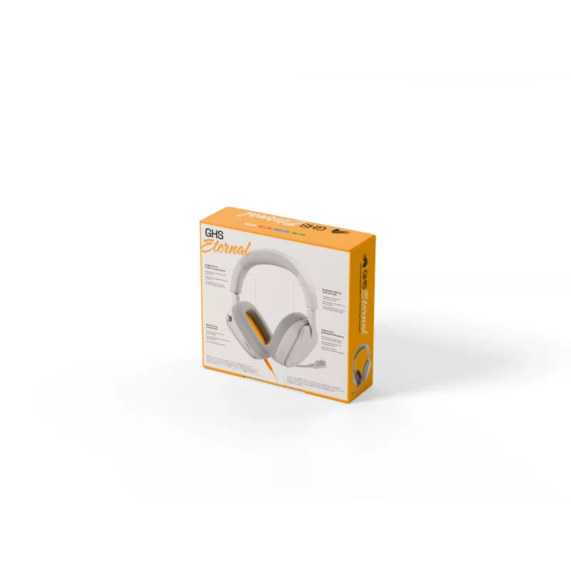 Glorious Gaming Glorious GHS Eternal - headset gaming estéreo para PC, PS5, PS4, Xbox, Switch - drivers angulares com afinação especial, microfone removível ajustável e cristalino, 3,5 mm - durável, conforto para todo o dia e noite - branco