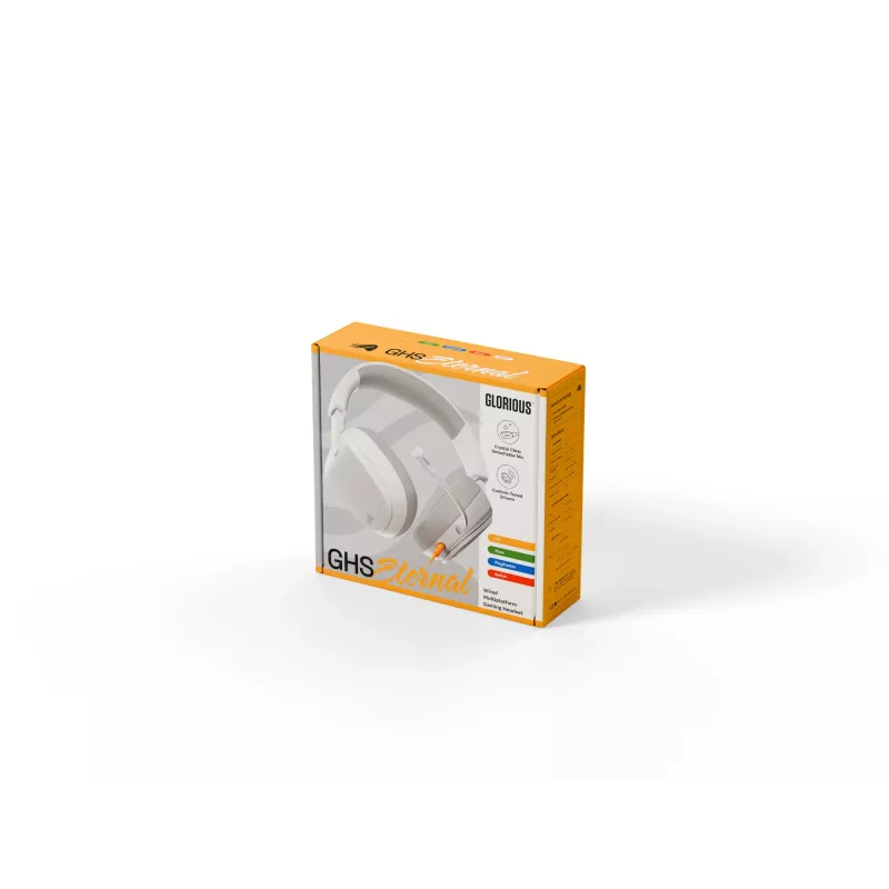 Glorious Gaming Glorious GHS Eternal - headset gaming estéreo para PC, PS5, PS4, Xbox, Switch - drivers angulares com afinação especial, microfone removível ajustável e cristalino, 3,5 mm - durável, conforto para todo o dia e noite - branco