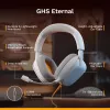Glorious Gaming Glorious GHS Eternal - headset gaming estéreo para PC, PS5, PS4, Xbox, Switch - drivers angulares com afinação especial, microfone removível ajustável e cristalino, 3,5 mm - durável, conforto para todo o dia e noite - branco