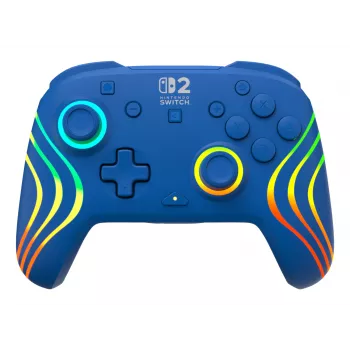 Comando com fios e sem fios Turtle Beach Afterglow Wave Blue para Nintendo Switch 2 – Bluetooth/USB-C, RGB, bateria integrada de 20 horas, cabo de 3 m