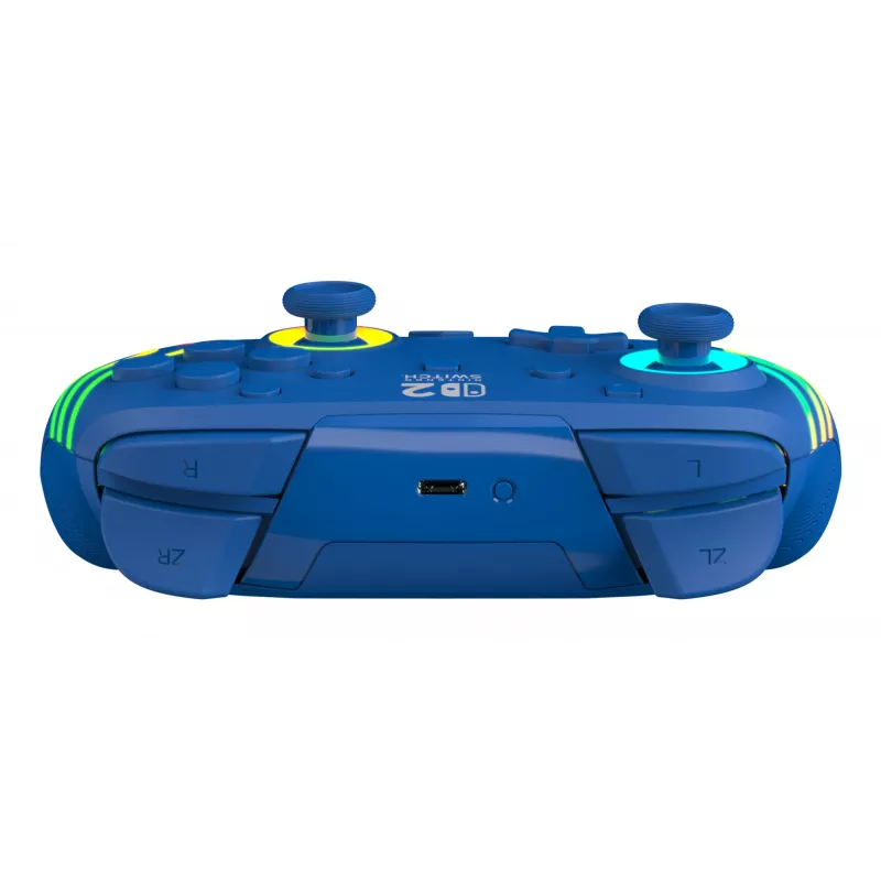 Comando com fios e sem fios Turtle Beach Afterglow Wave Blue para Nintendo Switch 2 – Bluetooth/USB-C, RGB, bateria integrada de 20 horas, cabo de 3 m