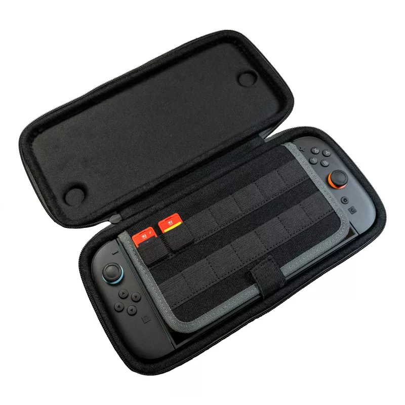 Mala de viagem Turtle Beach PlayTrek capa fina para Nintendo Switch 2 — antracite preto, 290×58×145 mm